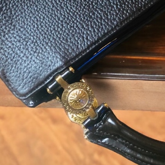 Versace RARE Dark Chocolate Brown Calf Leather Handbag - Picture 7 of 8